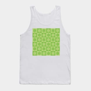 Floral Checkered Pattern in Green Tank Top